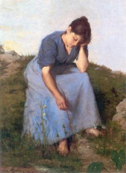 硃利斯 佈雷頓 Young Woman in a Field 硃利斯 佈雷頓 Young Woman in a Field